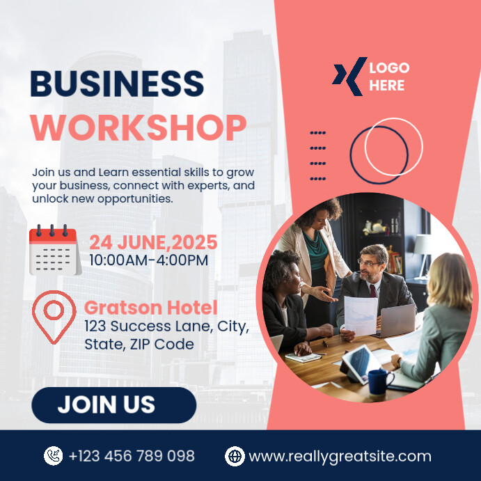 Copy of White Modern & Minimal Busines Workshop Instagram Post ...