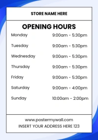 White Modern & Minimal Business Hours Template A2
