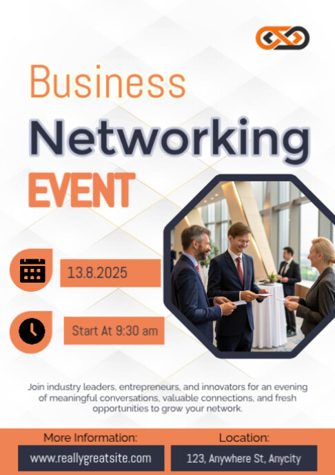 White Modern & Minimal Business Networking Event Poster Template A2