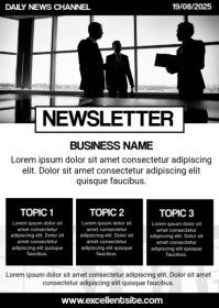 White Modern & Minimal Business Newsletter Template A6