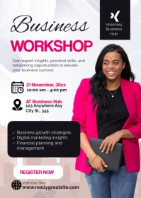 White Modern & Minimal Business Workshop A6 template