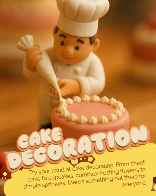 White Modern & Minimal Cake Decorating Day Instagram Portrait template