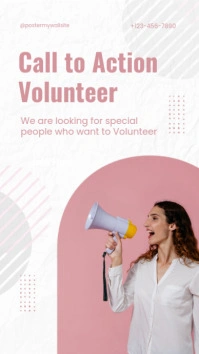 White Modern & Minimal Call To Action Volunte Instagram Story template