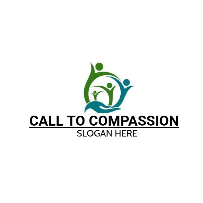 White Modern & Minimal Call To Compassion Logo Logo Template | PosterMyWall