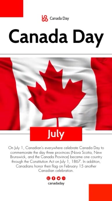 White Modern & Minimal Canada Day Instagram Story template