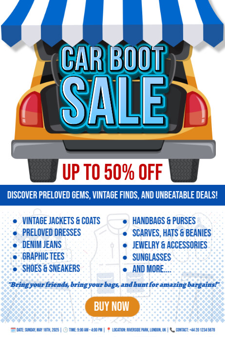 White Modern Minimal Car Boot Sale Poster Template PosterMyWall white-modern-minimal-car-boot-sale-poster-template-postermywall