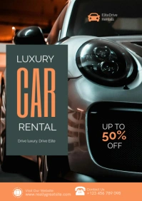 White Modern & Minimal Car Hire Services Advertisement Template A2