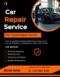 White Modern & Minimal Car Repair Services Flyer (us Letter) 传单(美国信函) template
