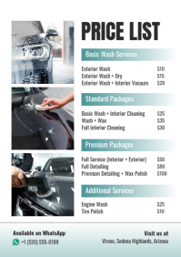 White Modern & Minimal Car Wash Services A4 template - Page 2