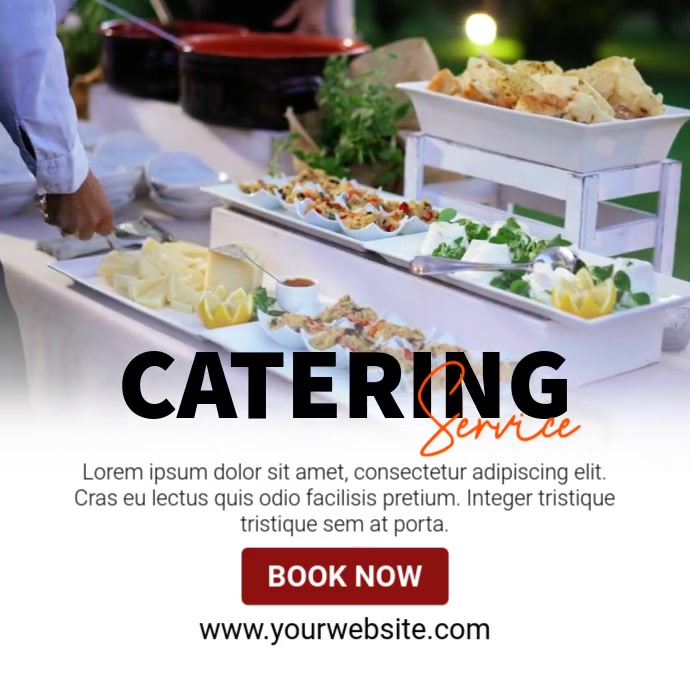White Modern & Minimal Catering Service Instagram Post template