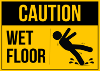 White Modern & Minimal Caution Wet Floor Safety Sign – Bold Yellow Slip Hazard Warning Poster Postca Postcard template