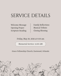 White Modern & Minimal Celebration of Life Service Instagram Portrait template - Page 2