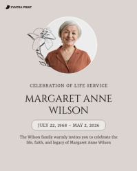 Biały Celebration of Life Service Instagram Portrait Template - Page 1