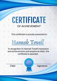 White Modern & Minimal Certificate Of Achievement Templates Design A2