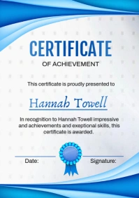 White Modern & Minimal Certificate Of Achievement Templates Design A2