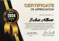 White Modern & Minimal Certificate Of Appreci A1 template