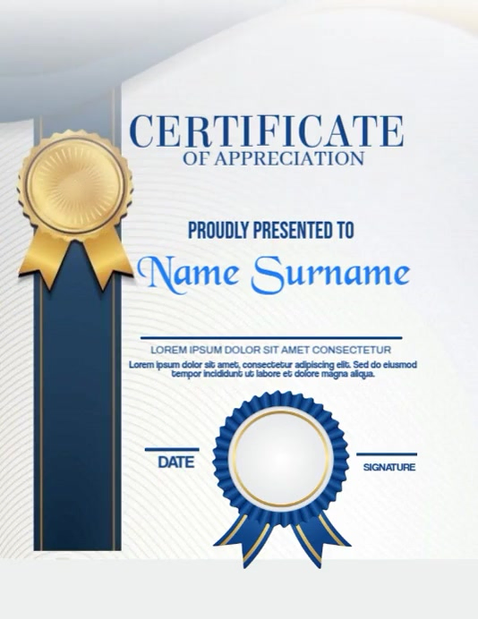 White Modern & Minimal Certificate Of Award Flyer (us Letter) template
