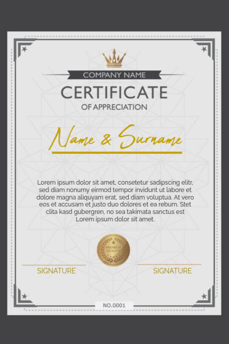 Certification Poster Example White Modern & Minimal Certificate Poster Templat | PosterMyWall