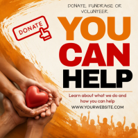 White Charity and Volunteering Pos Instagram Template