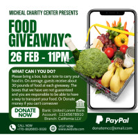 White Modern & Minimal Charity Drive Instagram Post template