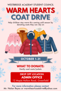 White Modern & Minimal Charity Drive Poster template