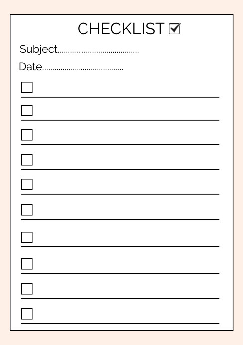 White Modern & Minimal Checklist A4 template