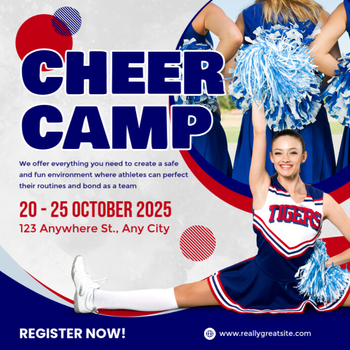 White Modern & Minimal Cheer Camp Instagram Post Template | PosterMyWall