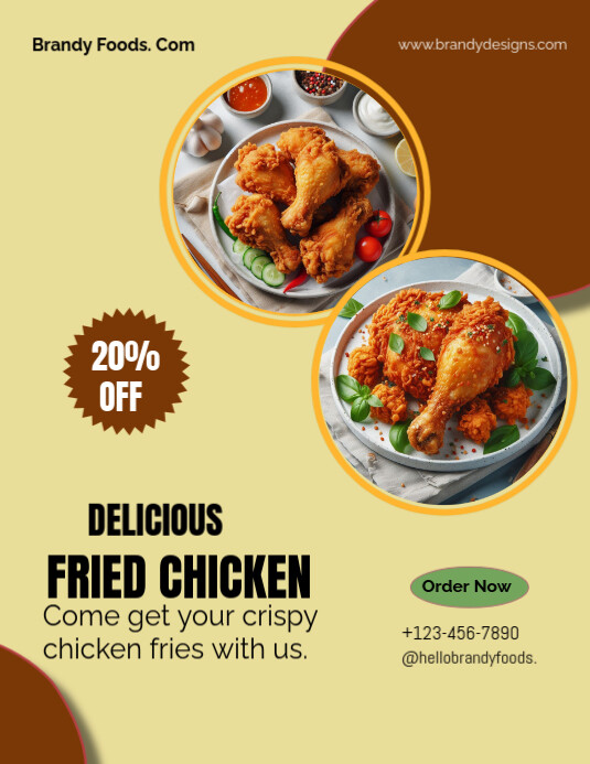 White Modern & Minimal Chicken Restaurant Flyer (us Letter) Template ...