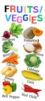 White Modern & Minimal Children Educational Aid/ Fruit & Vegetable Calendar/ Virtual Aid For Kids  R template