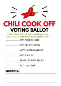 Branco Chili Cook Off Voting A4 Template