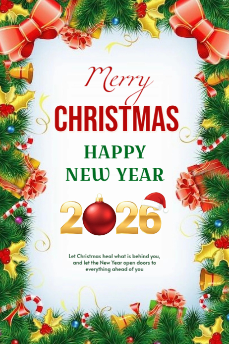 White Modern & Minimal Christmas And New Year Flyer Poster Template ...