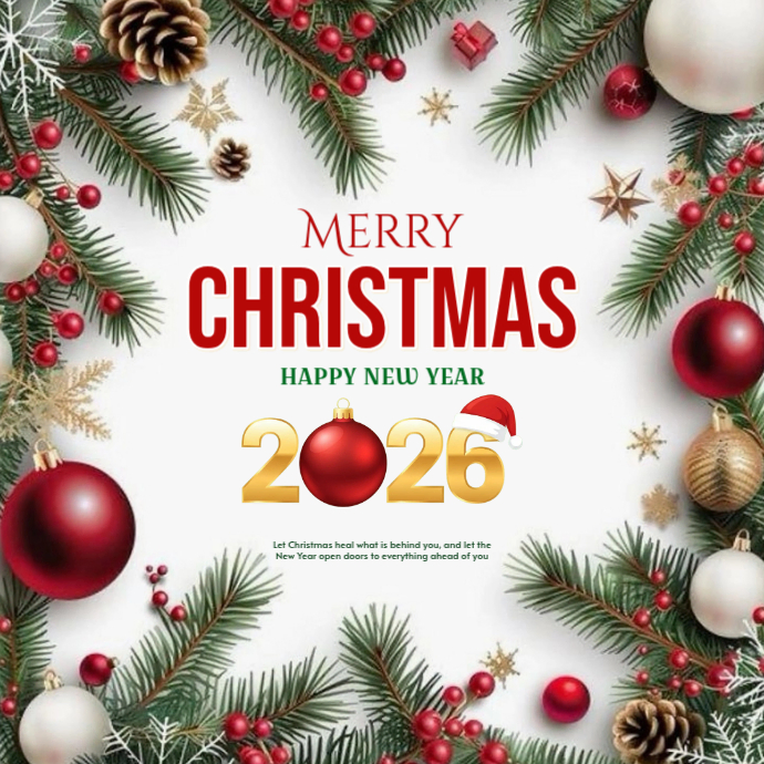 Copy of White Modern & Minimal Christmas And New Year Card Logo ...