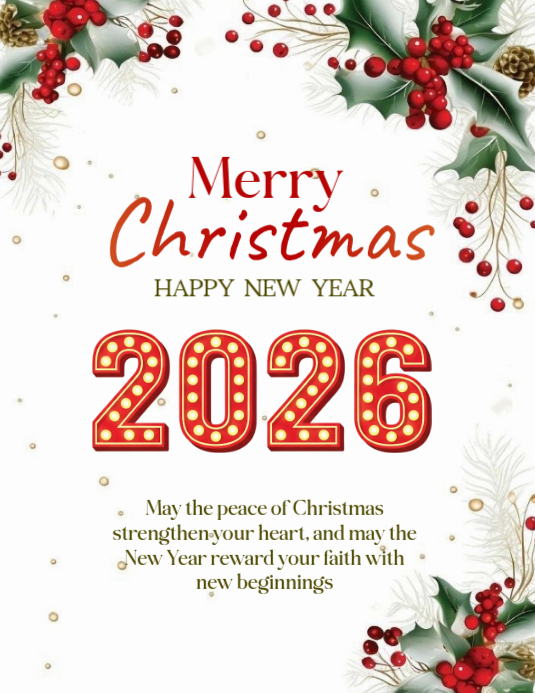 White Modern & Minimal Christmas And New Year Flyer Flyer (us Letter ...