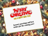 White Modern & Minimal Christmas Card Yard Sign template
