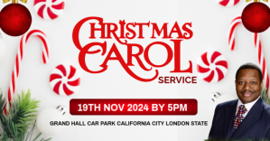 White Modern & Minimal Christmas Carol Service Invitation Facebook Ad Facebook-advertentie template