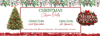 white Modern & Minimal Christmas Closure Dates Template Facebook Cover Photo