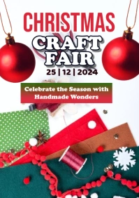White Modern & Minimal Christmas Craft Fair A2 template