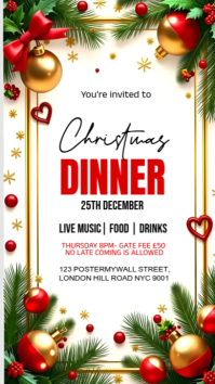 White Modern & Minimal Christmas Dinner  Instagram Story template