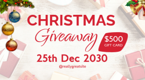 White Modern & Minimal Christmas Give Away Digital Display (16:9) template