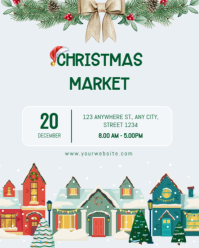 White Modern & Minimal Christmas Market Ad Flyer Design Instagram Portrait template