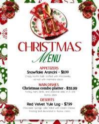 White Modern & Minimal Christmas Menu Template  Instagram Portrait