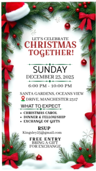 White Modern & Minimal Christmas Party  Digital Display (9:16) template