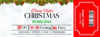 White Modern & Minimal Christmas Party Night Ticket Facebook Cover Photo template