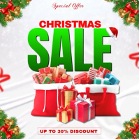 White Modern & Minimal Christmas Sale Promo Template  Instagram Post