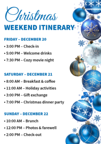 White Modern & Minimal Christmas Weekend Itinerary Template A4