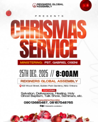 White Modern & Minimal Church Christmas Service Template Instagram Portrait