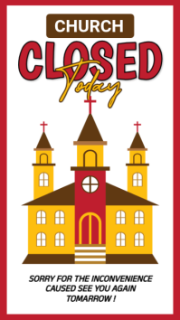 White Modern & Minimal Church Closed Today Instagram Story template