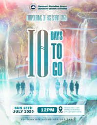 White Modern & Minimal Church Countdown Template Design Flyer (us Letter)