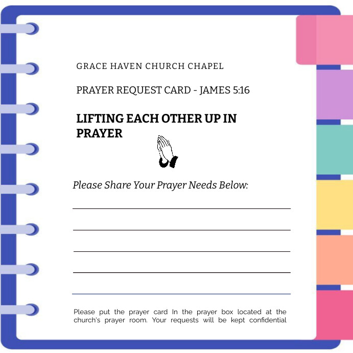 White Modern & Minimal Church Prayer Request Template | PosterMyWall