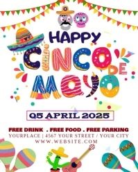 White Modern & Minimal Cinco De Mayo Instagram Portrait template